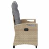 Kerti pad párnával beige és világosszürke 105 x 60 x 112 cm