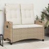 Kerti pad beige és krém 105 x 60 x 112 cm acél és poliészter