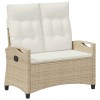 Kerti pad beige és krém 105 x 60 x 112 cm acél és poliészter
