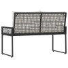 Kerti pad párnával fekete és krémfehér 118 x 55 x 82 cm
