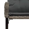 Kerti pad párnával szürke 118 x 55 x 82 cm pe rattan és szövet