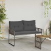 Kerti pad párnával szürke 118 x 55 x 82 cm pe rattan és szövet