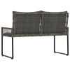 Kerti pad párnával szürke 118 x 55 x 82 cm pe rattan és szövet