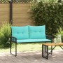 Kerti pad fekete és türkiz 118 x 55 x 82 cm pe rattan és szövet