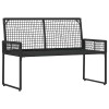 Kerti pad fekete és türkiz 118 x 55 x 82 cm pe rattan és szövet