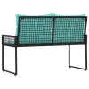 Kerti pad fekete és türkiz 118 x 55 x 82 cm pe rattan és szövet