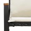 Pad párnával fekete és krémfehér 115 x 65 x 72 cm rattan