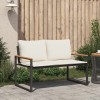 Pad párnával fekete és krémfehér 115 x 65 x 72 cm rattan