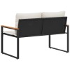 Pad párnával fekete és krémfehér 115 x 65 x 72 cm rattan