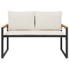 Pad párnával fekete és krémfehér 115 x 65 x 72 cm rattan