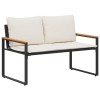 Pad párnával fekete és krémfehér 115 x 65 x 72 cm rattan