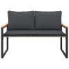 Pad párnával szürke és sötétszürke 115 x 65 x 72 cm rattan