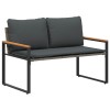 Pad párnával szürke és sötétszürke 115 x 65 x 72 cm rattan
