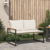 Pad párnával beige és krémszínű 115 x 65 x 72 cm rattan