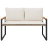 Pad párnával beige és krémszínű 115 x 65 x 72 cm rattan