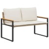 Pad párnával beige és krémszínű 115 x 65 x 72 cm rattan