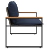 Pad párnával szürke és sötétkék 115 x 65 x 72 cm rattan