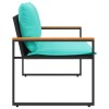 Pad párnával fekete és türkiz 115 x 65 x 72 cm rattan