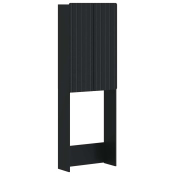 Wc szekrény zwolle fekete 66 x 25,5 x 190 cm szerelt fa