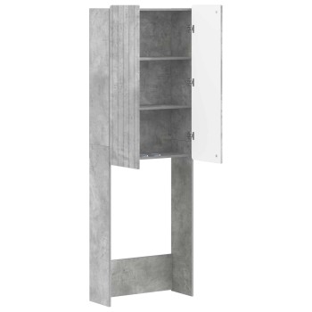 Wc szekrény zwolle betonszürke 66 x 25,5 x 190 cm szerelt fa