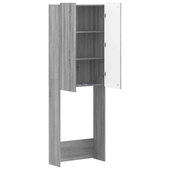 Wc szekrény zwolle szürke sonoma 66 x 25,5 x 190 cm szerelt fa