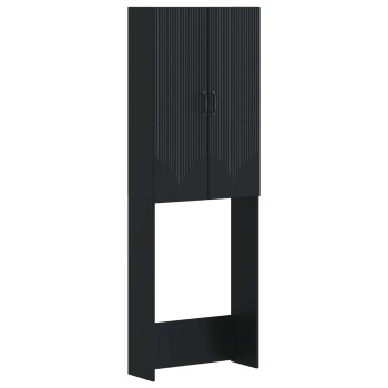 Wc szekrény hoorn fekete 66 x 25,5 x 190 cm szerelt fa
