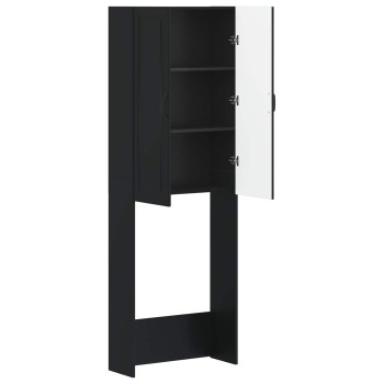 Wc szekrény utrecht fekete 66 x 25,5 x 190 cm szerelt fa