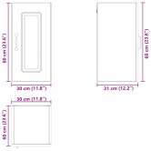 Mosogatógép panel kalmar fekete tölgy 30 x 31 x 60 cm faanyag