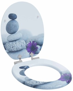 Lágy záródású wc ülőke 2 pcs szürke 44 x 38 cm mdf lap
