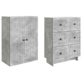 Szekrény szett 2 pcs betonszürke 66 x 34,5 x 90 cm szerelt fa