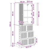 Szekrény szett 2 pcs betonszürke 66 x 34,5 x 90 cm szerelt fa