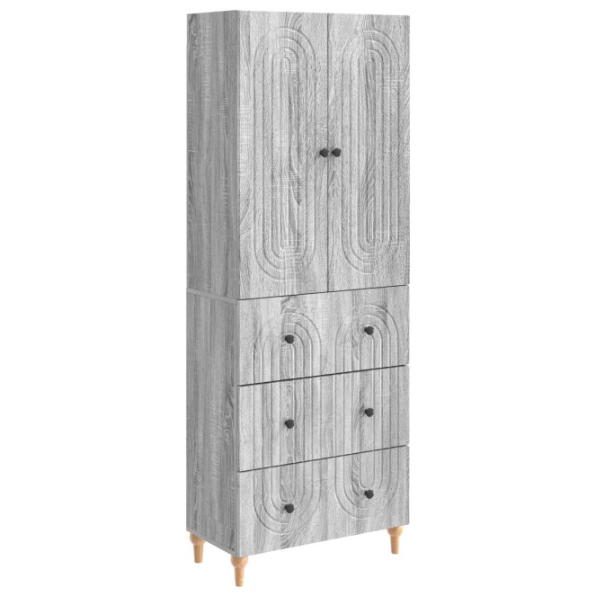 Szekrény szett 2 pcs szürke sonoma 66 x 34,5 x 90 cm szerelt fa