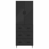 Szekrény szett 2 pcs fekete 66 x 34,5 x 90 cm szerelt fa