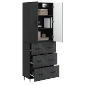 Szekrény szett 2 pcs fekete 66 x 34,5 x 90 cm szerelt fa
