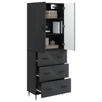 Szekrény szett 2 pcs fekete 66 x 34,5 x 90 cm szerelt fa