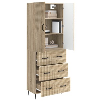 Szekrény szett 2 pcs sonoma tölgy 66 x 34,5 x 90 cm szerelt fa