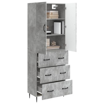 Szekrény szett 2 pcs betonszürke 66 x 34,5 x 90 cm szerelt fa