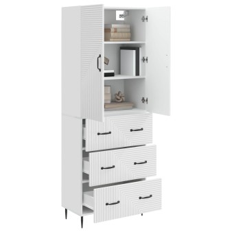 Szekrény szett 2 pcs magasfényű fehér 66 x 34,5 x 90 cm