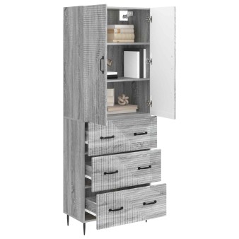 Szekrény szett 2 pcs szürke sonoma 66 x 34,5 x 90 cm szerelt fa