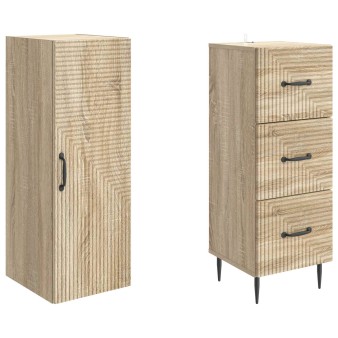 Szekrény szett 2 pcs sonoma tölgy 33 x 34,5 x 90 cm szerelt fa