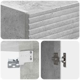 Szekrény szett 2 pcs betonszürke 33 x 34,5 x 90 cm szerelt fa