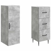 Szekrény szett 2 pcs betonszürke 33 x 34,5 x 90 cm szerelt fa