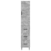 Szekrény szett 2 pcs betonszürke 33 x 34,5 x 90 cm szerelt fa