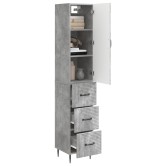 Szekrény szett 2 pcs betonszürke 33 x 34,5 x 90 cm szerelt fa