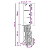 Szekrény szett 2 pcs betonszürke 33 x 34,5 x 90 cm szerelt fa