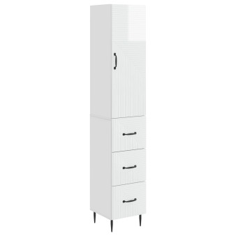 Szekrény szett 2 pcs magasfényű fehér 33 x 34,5 x 90 cm