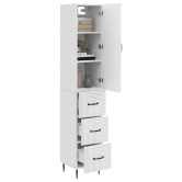 Szekrény szett 2 pcs magasfényű fehér 33 x 34,5 x 90 cm
