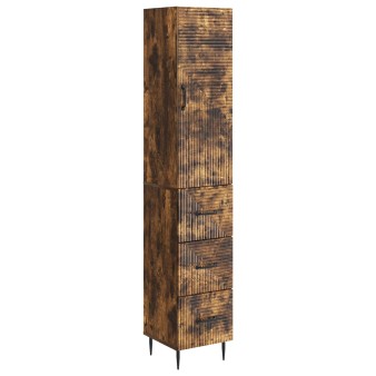 Szekrény szett 2 pcs füstös tölgy 33 x 34,5 x 90 cm szerelt fa