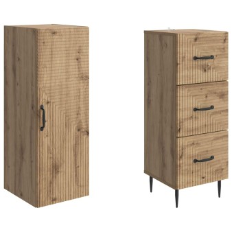 Szekrény szett 2 pcs kézműves tölgy 33 x 34,5 x 90 cm