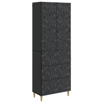 Szekrény szett 2 pcs fekete 66 x 34,5 x 90 cm szerelt fa